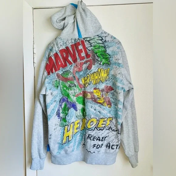 Marvel Heroes Hulk Spiderman Iron Man hoodie size Meduim - Picture 4 of 9